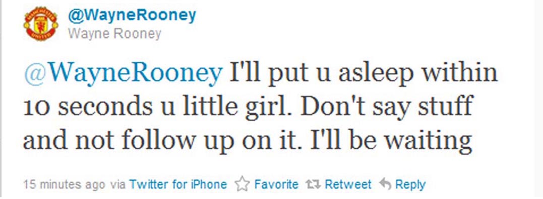 Rooney argues on Twitter
