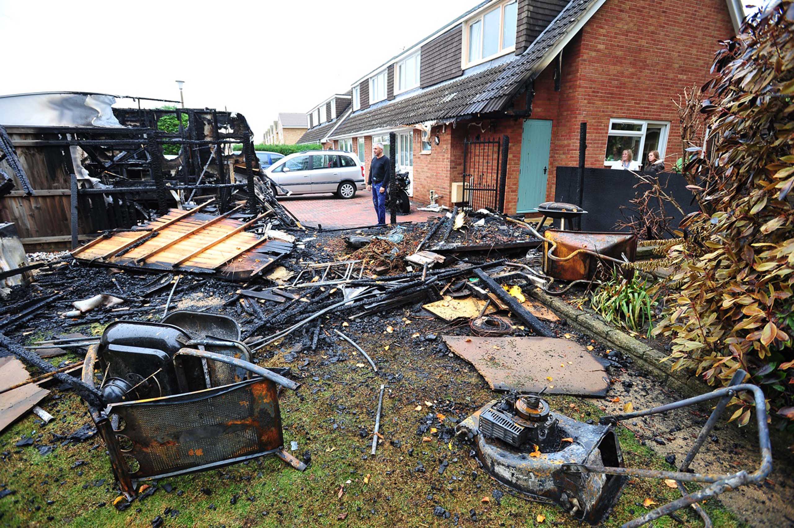 Mans lawnmower destroys his garden