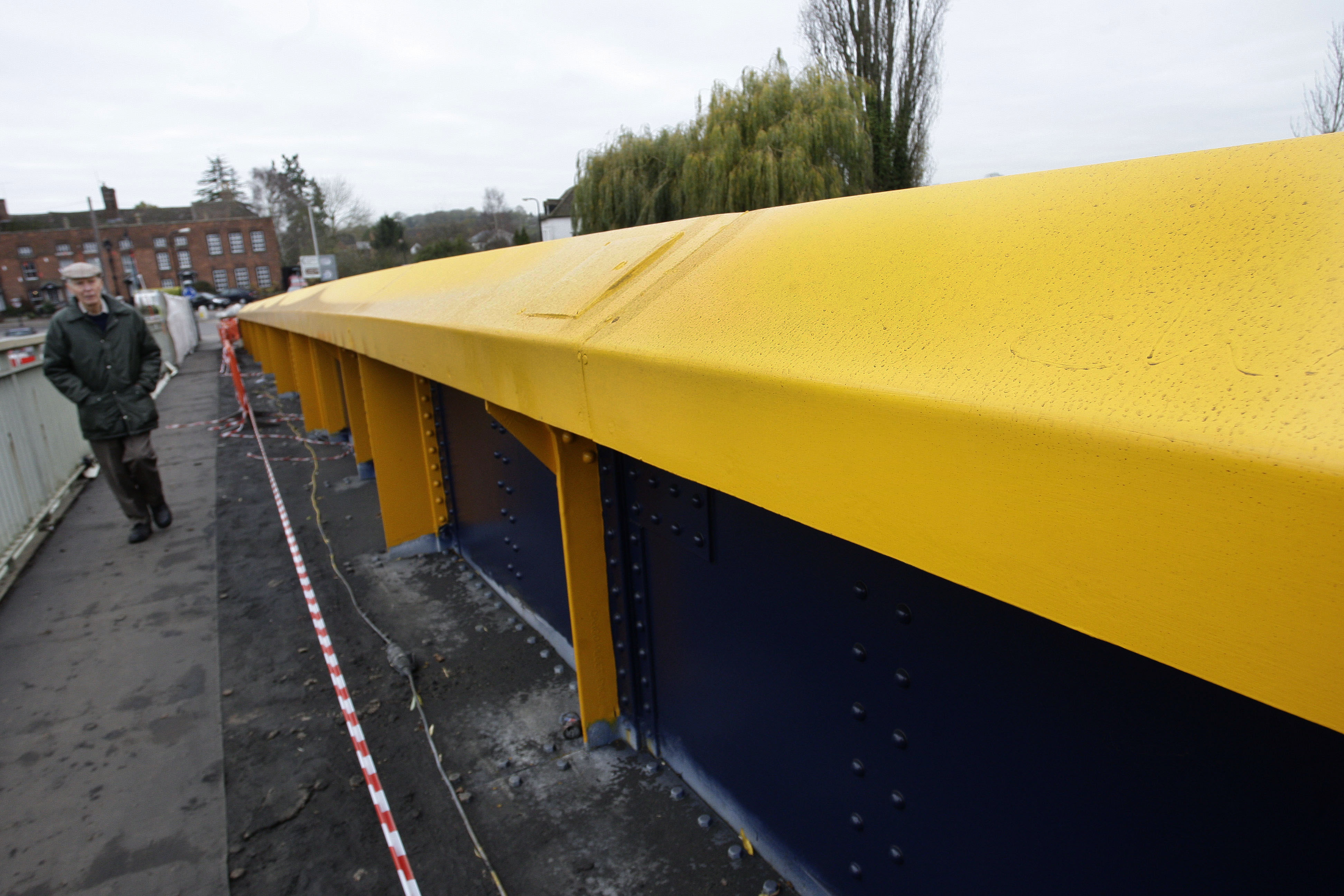 Council workers paint bridge wrong colour
