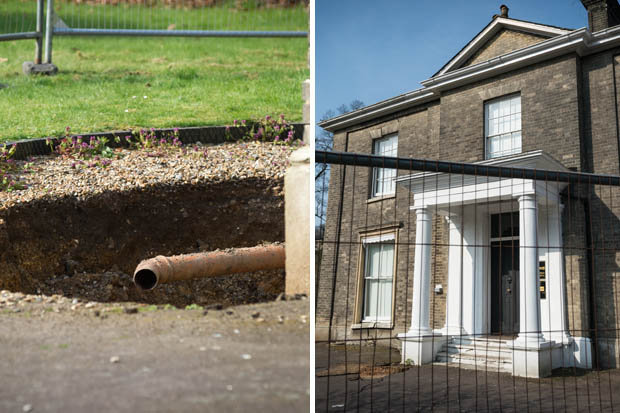 20FT SINKHOLE APPEARS IN NORWICH GARDENS