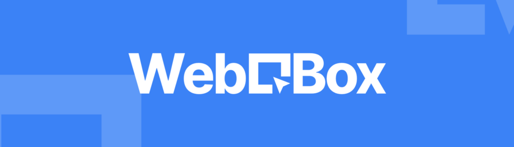 WebBox logo on a blue background