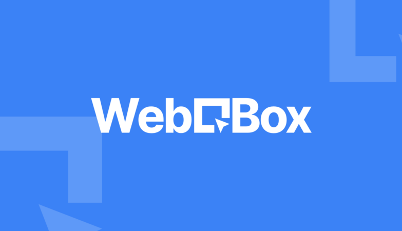 WebBox logo on a blue background