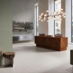 VitrA Tiles showroom interior with large-format tiles: With "The Code", VitrA Tiles Sets Out New Codes of Design at the Cersaie Fair