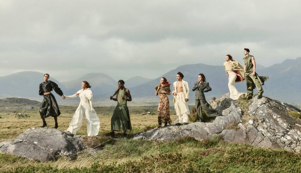 Ireland Fashion Week 2026 Set For 7 To 12 October After Campaign Launch: the Ireland Fashion Week 2026 Coming Home campaign cast on the rocks at Roundstone, Connemara, photographed by Damian Foxe