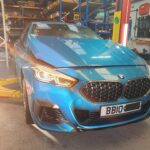A BMW inside the MT Auto Parts dismantling facility